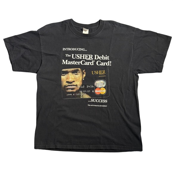 Vintage 2004 Usher Raymond IV Debit Mastercard Success T-Shirt XL Mens